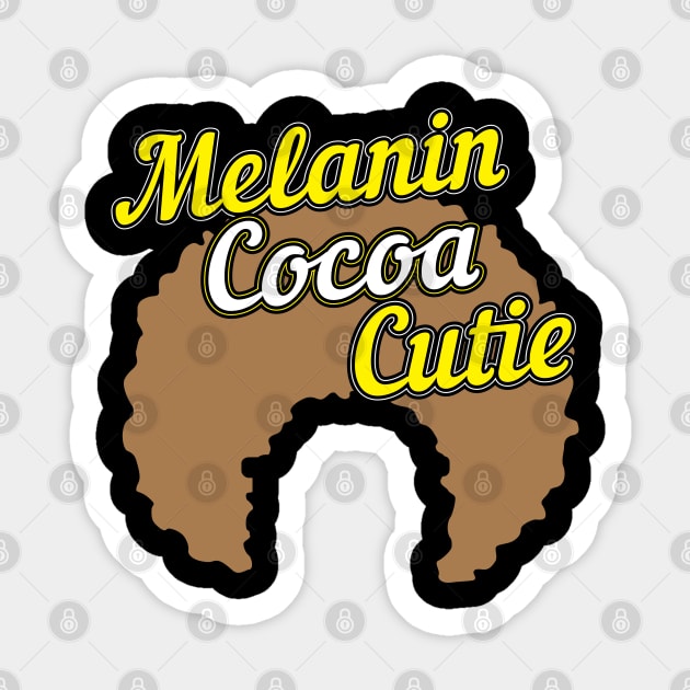 Cute Melanin Cocoa Cutie African American Afro Sticker by stockwell315designs